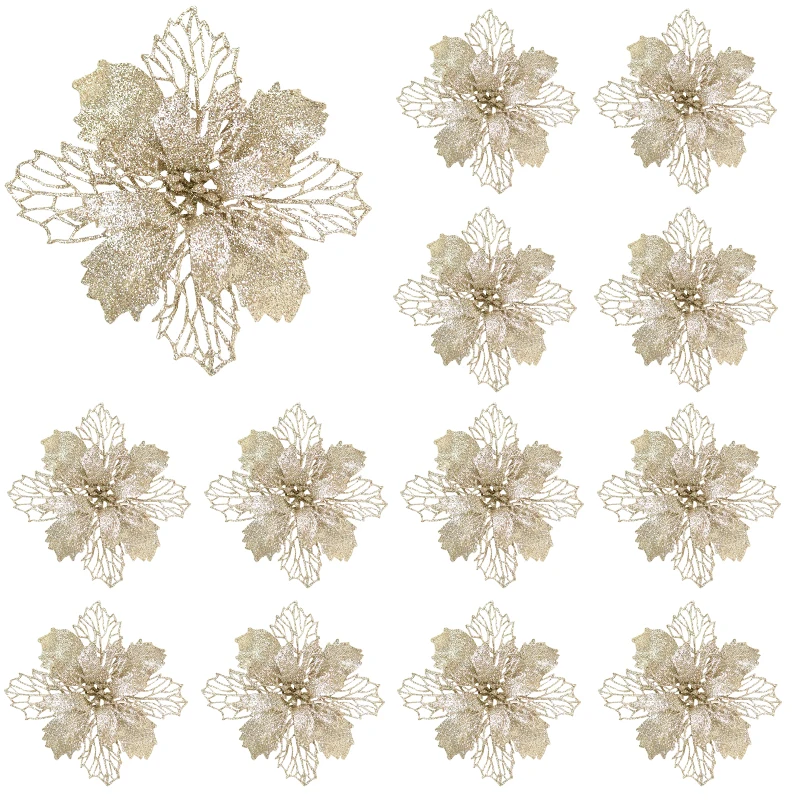 5 шт. полое полиэфирное Пуансеттия (Рождественская звезда цветочные бутоны для