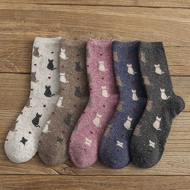 

Autumn and Winter New Style Japanese Cute Socks Korean Cat Harajuku Socks Women Woool Kawaii Thicken Cute Socks