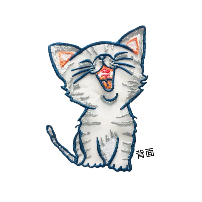 

Longsheng embroidery cat computer machine embroidery cute cat cartoon sticker T-shirt clothing matching
