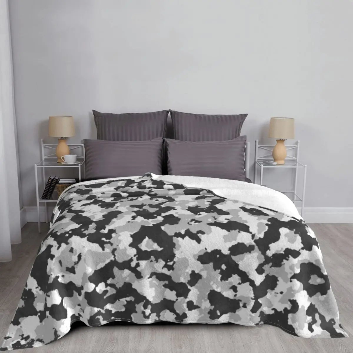 Winter Camouflage Camo Blankets Fleece Decoration Popular Multi-function Super Soft Throw for Bedding Travel Quilt | Дом и сад