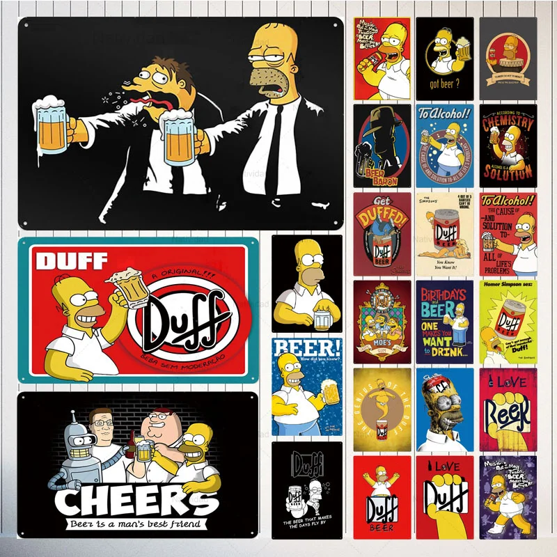 

Shabby Retro The Duff Beer Vintage Metal Sign Alcohol Tin Signs Iron Plaque Home Poster Bar Pub Man Cave Home Wall Decor Bbr-6