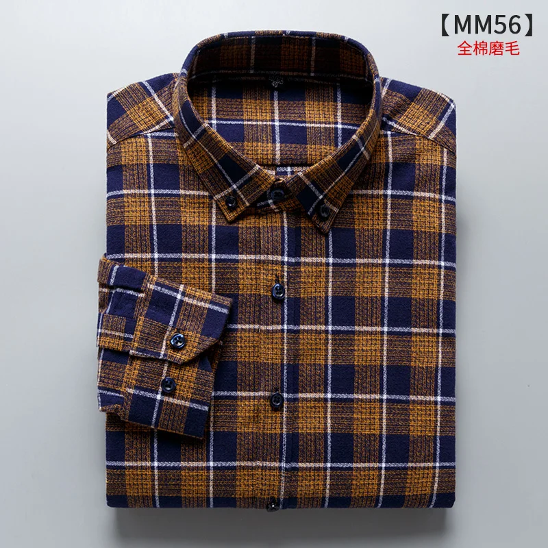 Плюс-Размер 5XL 6XL 7XL 8XL подушки из чистого хлопка в клетку модные рубашки с длинным рукавом для мужчин толстый парень дизайн формальный Social 110 кг 120 кг 130 кг