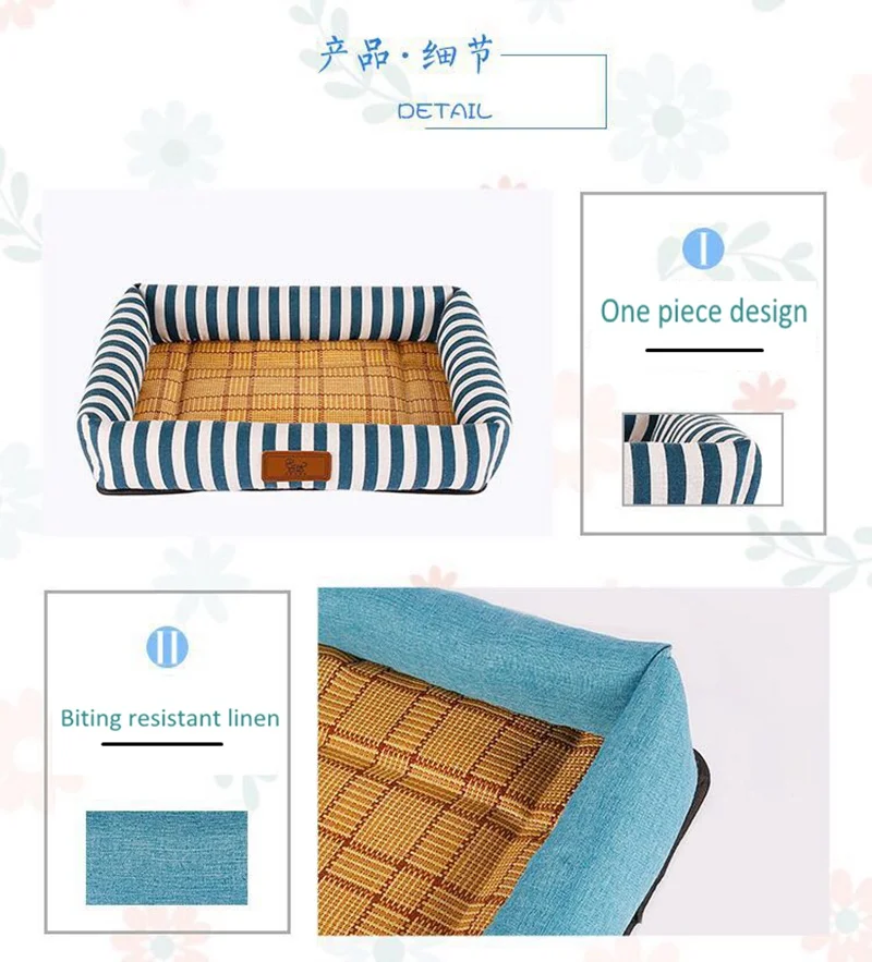 2020 New Linen Rattan Mat Dog's Nest Pet Supplier Breathable Summer Sleeping Dog Cooling Bed | Дом и сад