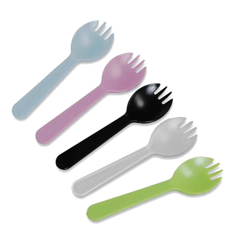 

100pcs Camping Fork Spoon Multi-function Stainless Steel 2 in 1 Spoon Fork Outdoor Cooking Camping Equipment Hiking Cooking