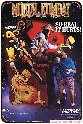 Жестяной знак новый металлический Mortal Midway аркадная игра винтажная репродукция