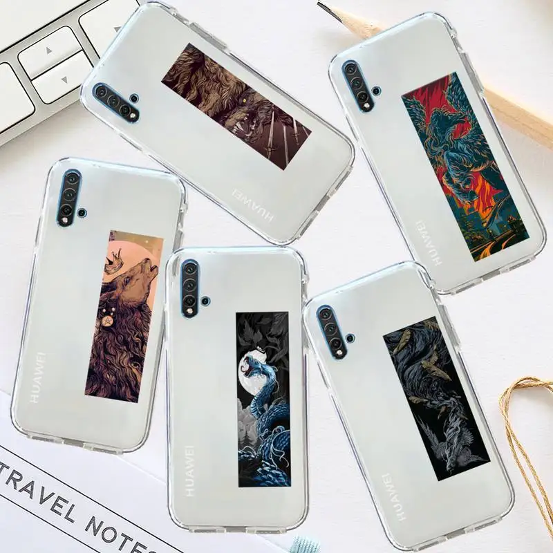 

Ferocious Beast dragon tiger Phone Case Transparent for Huawei honor P mate Y 20 30 40 10 8 5 6 7 9 i x c pro lite prime smart