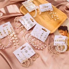 Набор женских сережек LATS, серьги-кольца жемчужные серьги-кисточки геометрической формы, богемные, 2020