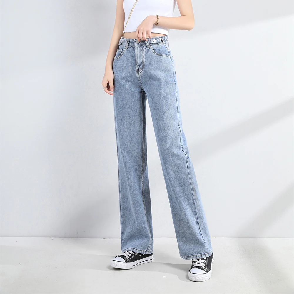

Woman Jeans High Waist Clothes Wide Leg Denim Clothing light Blue Streetwear Vintage Quality 2020 Fashion Harajuku Straight Pant