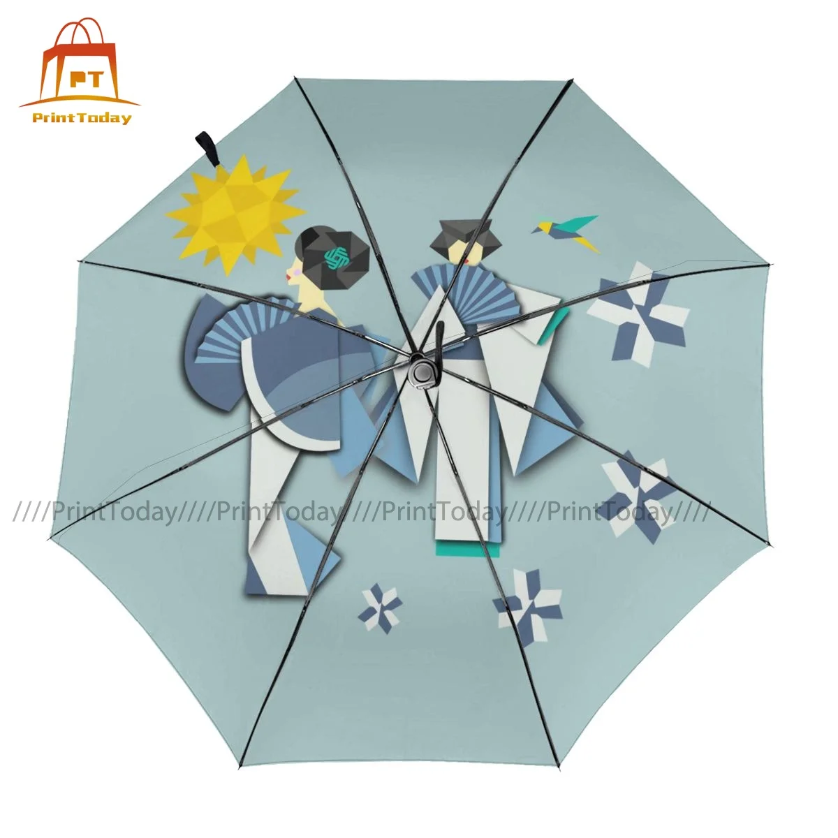 

Kokeshi Umbrella Auto Protection Umbrella Charm Painting Garden Folding Umbrella