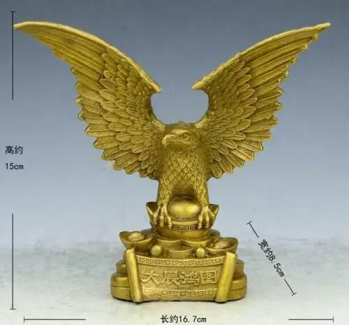 

Chinese Brass Handwork carving Eagle Statue Ornaments