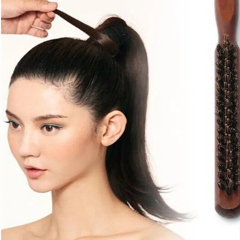 

Профессиональная расческа для волос с деревянной ручкой, салонная Расческа с натуральной Кабановой щетиной, инструменты для укладки волос,...