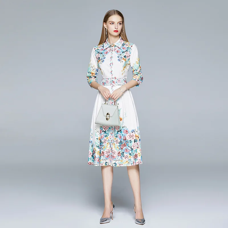 

2021 New Summer Holiday Fashion Plus Large Size Women Casual Dress Beach Wear Sexy Boho Floral Print Maxi Long Bohemian Dress