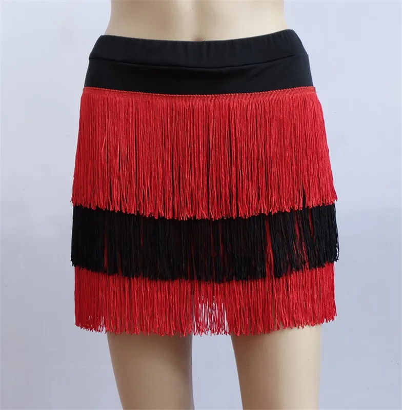 Adult Latin Dance Skirt Women's High Quality Fringed Lady Cha Rumba Samba Fringe Sexy Practice Clothing | Тематическая одежда