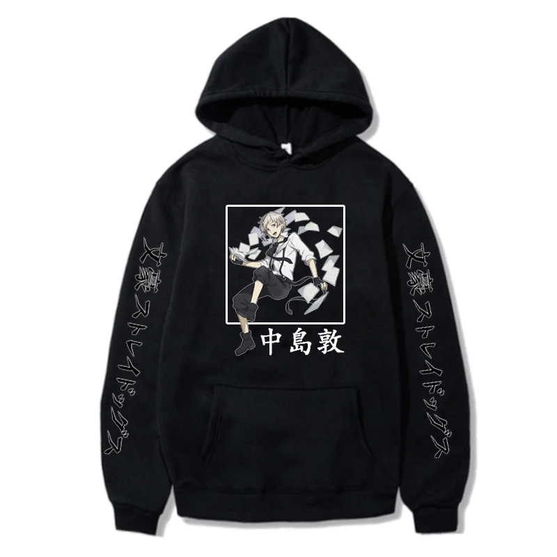 

Japan Anime Bungo Stray Dogs Printed Men Hoodies Manga Funny Nakajima Atsushi Graphic Pullover Sweatshirt Casual Oversized Hoody