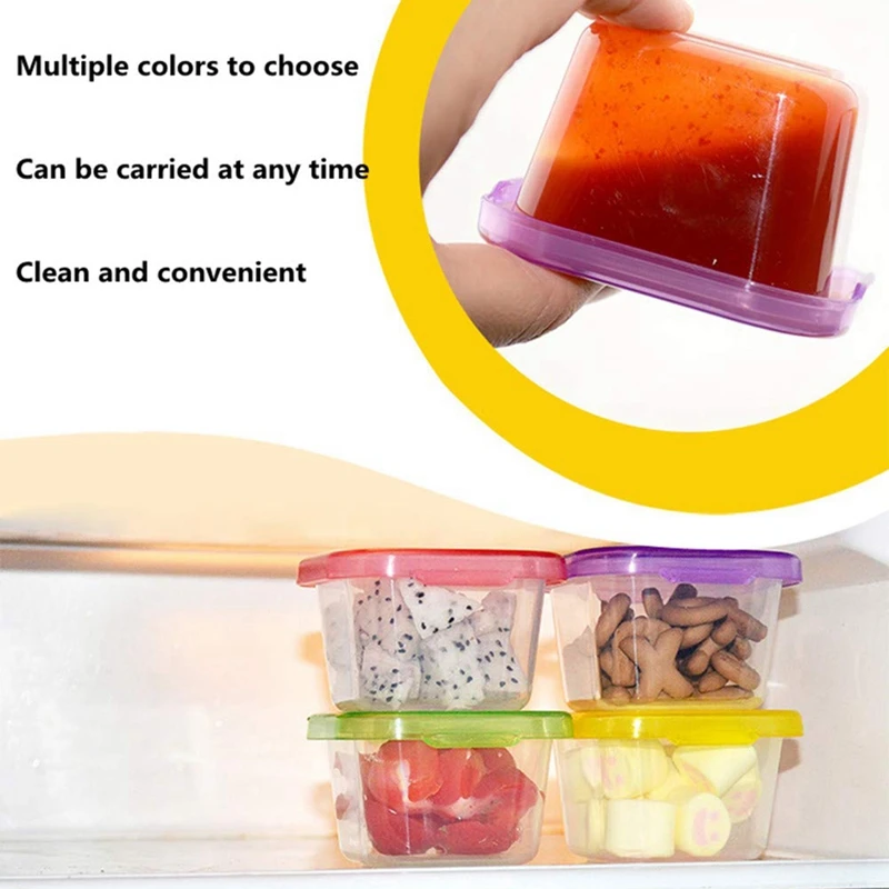 

Baby Blocks Food Storage Containers Leakproof Small Plastic Containers with Lids Lock,Snack Containers for Kids(6Pcs)