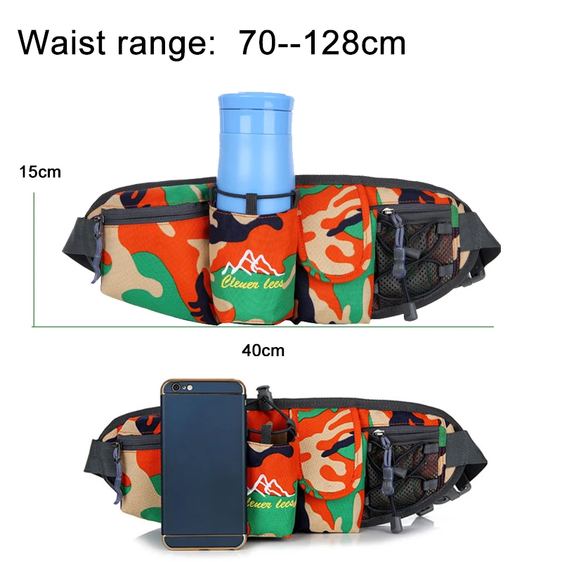 Мужская поясная сумка с камуфляжным принтом YoReAi спортивная для бега однотонная