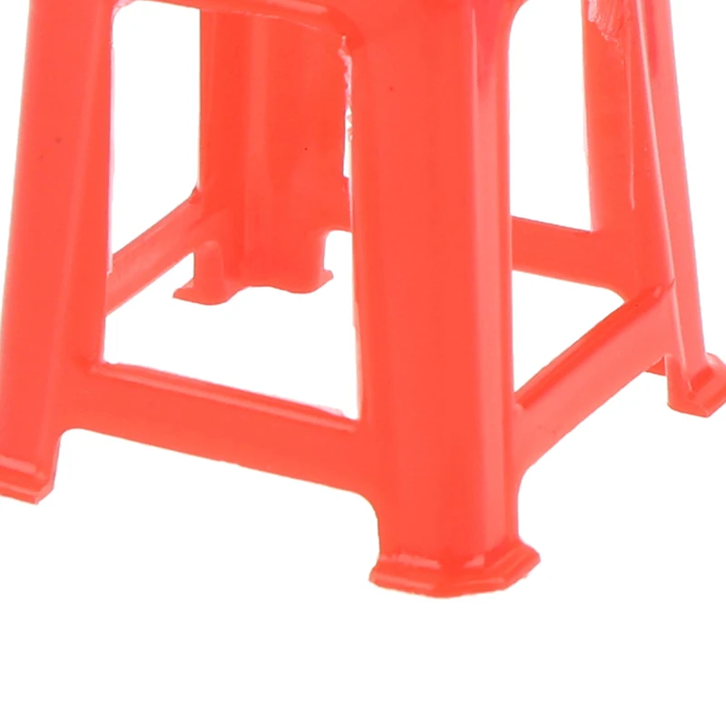 

1 Piece 1/12 Scale Dollhouse Miniature Plastic Stools Chairs Pretend Play Furniture Toys for Children Kids Birthday Gift