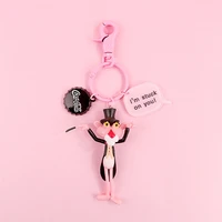 bag pendant key chain girls handmade creative gift keyring cute naughty panther pink leopard doll keychain