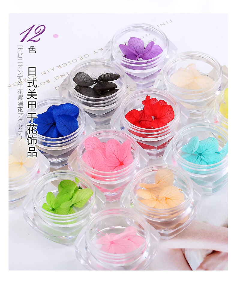 EG _ 36 шт. 12 цветов настоящие сушеные цветы сделай сам наклейки для дизайна ногтей 3D
