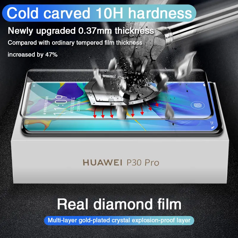 3d curved tempered glass on the screen protector for huawei p30 p40 p50 pro p20 tempered glass for huawei mate 20 40 pro 30 lite free global shipping