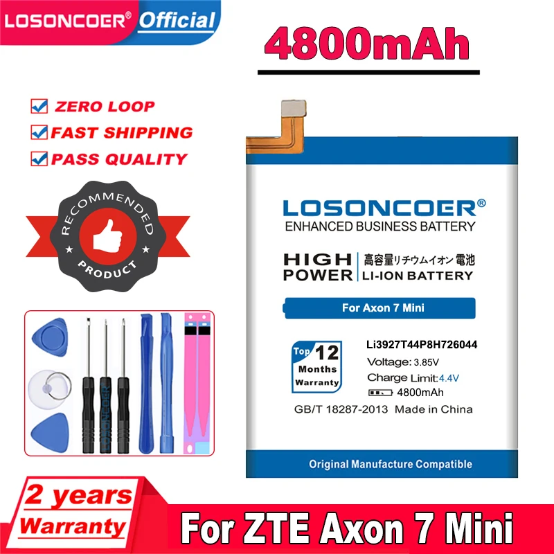 Аккумулятор LOSONCOER 4800 мАч Li3927T44P8H726044 для ZTE Axon 7 Mini аккумулятор 5 2 дюйма | Мобильные