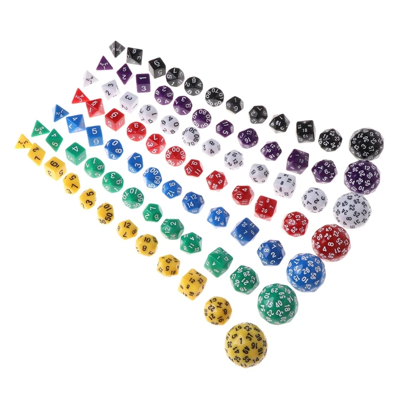 

2021 New 12pcs/Set Multi-sided Polyhedral Dice D4 D6 D8 D10 D12 D20 D24 D30 D60 Dungeons