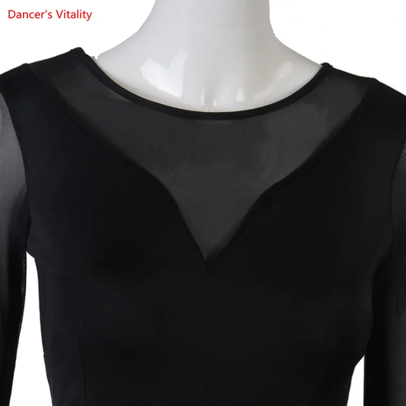 Сексуальный топ для латинских танцев женский с длинными рукавами сальса танго ча