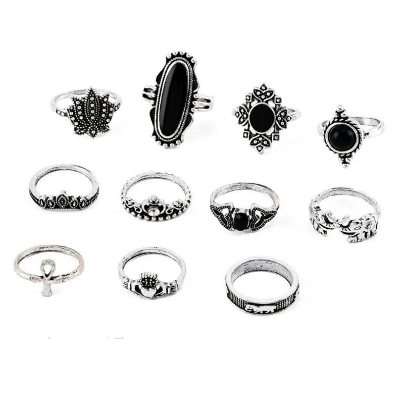 Комплект колец в стиле бохо для женщин винтажное Золотое кольцо с опалом и
