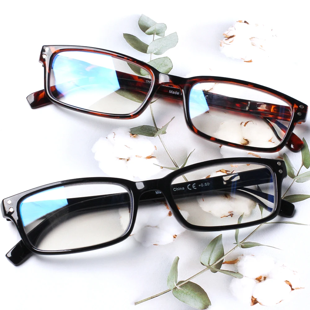 

Henotin Reading Glasses Women Men Blue Light Blocking Spring Hinge Anti UV Comouter Game Reader Eyeglasses Diopter 0~400