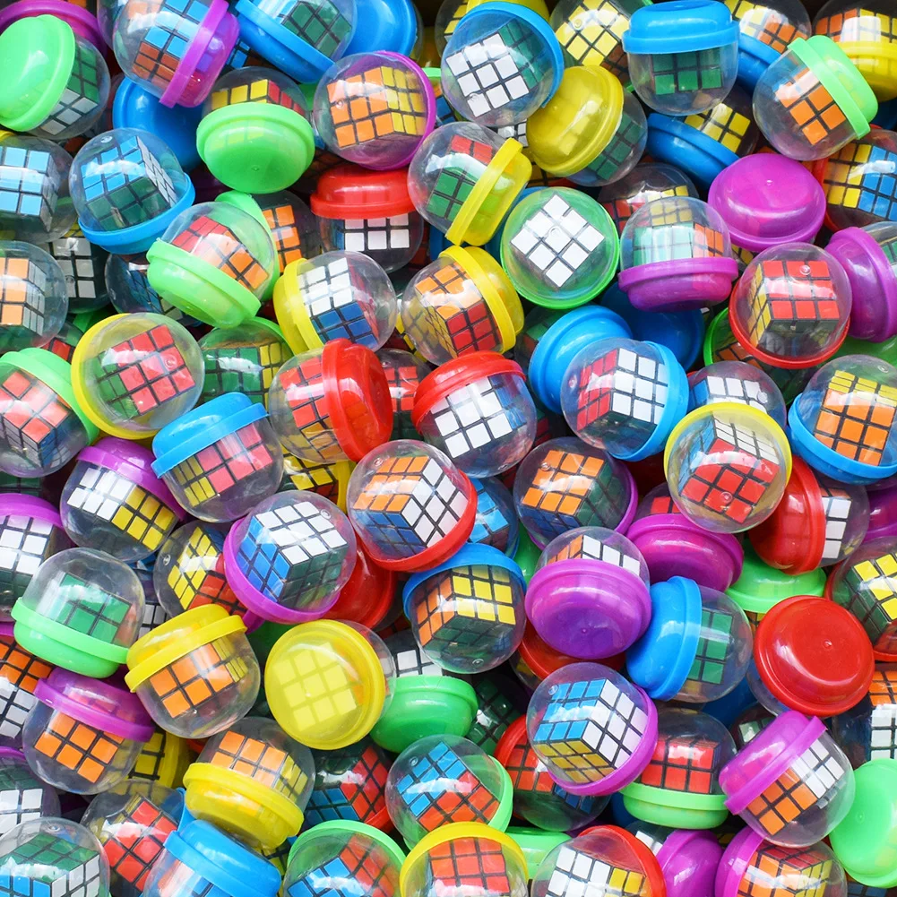 

3CM Novelty Funny Relaxing Toy magic Cube Surprise Egg Flat-bottomed semicircle Capsule Egg Ball Model Puppets Children Toys