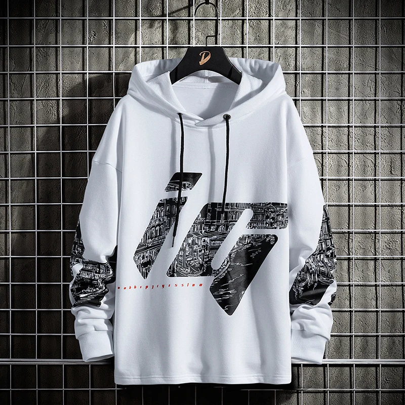 Толстовка мужская с длинным рукавом Свитшот свободного покроя в Корейском стиле