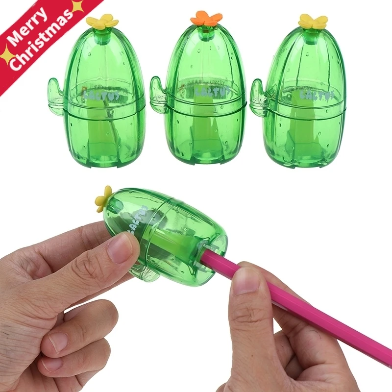 Свежий зеленый цвет карандаш кактус точилка Мини школьный канцелярский товар