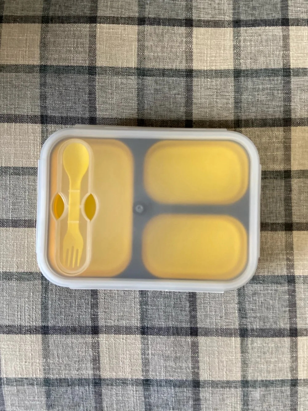 Коробка для завтрака Bento из силикона 1100 мл Экологичная коробка еды портативная
