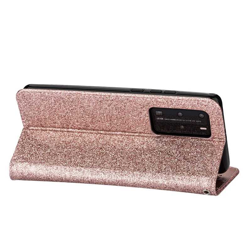 Fashion Glitter Leather Wallet Card Slots Flip Case Cover For Huawei P40 P30 P20 Lite Pro Y6/Y7 2019 P Smsrt 2019 Mate 20 Lite