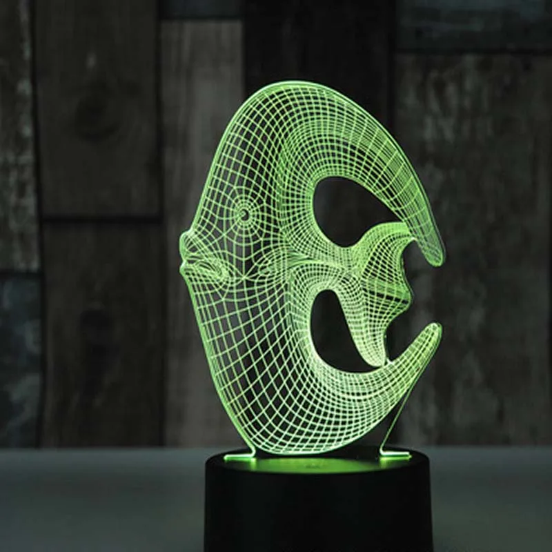 3d-иллюзионная лампа в виде странной рыбы светодиодсветодиодный ночные