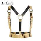 Жгут для мужчин и женщин, хит продаж, Панк Пояс, подтяжки, кожа, y-образная форма, пояс для тела, пояс с металлическими уплотненными кольцами, костюм для косплея, клубная одежда