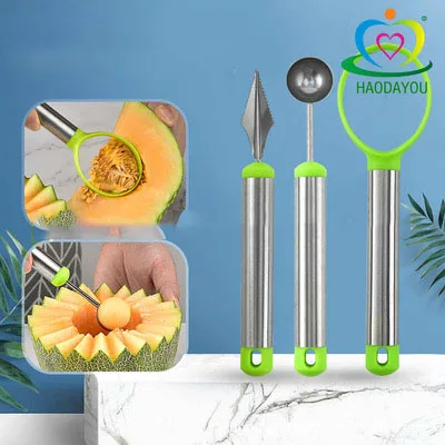 

7PCS Fruit Tool Dug Ball Spoon Carved Tools Fruit Knife Cutter fruit cutting mold Vegetable Carving Tool Fruit Tool Set