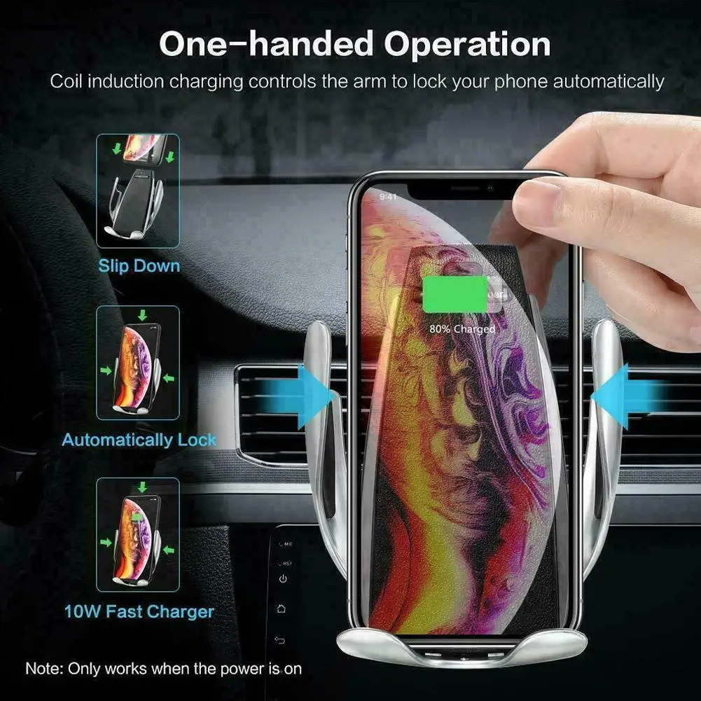 360 Вращение 10 Вт автомобильное беспроводное зарядное устройство для iPhone XS X 8 Авто держатель мобильного телефона Быстрая зарядка держатель на вентиляционное отверстие автомобиля gps подставка