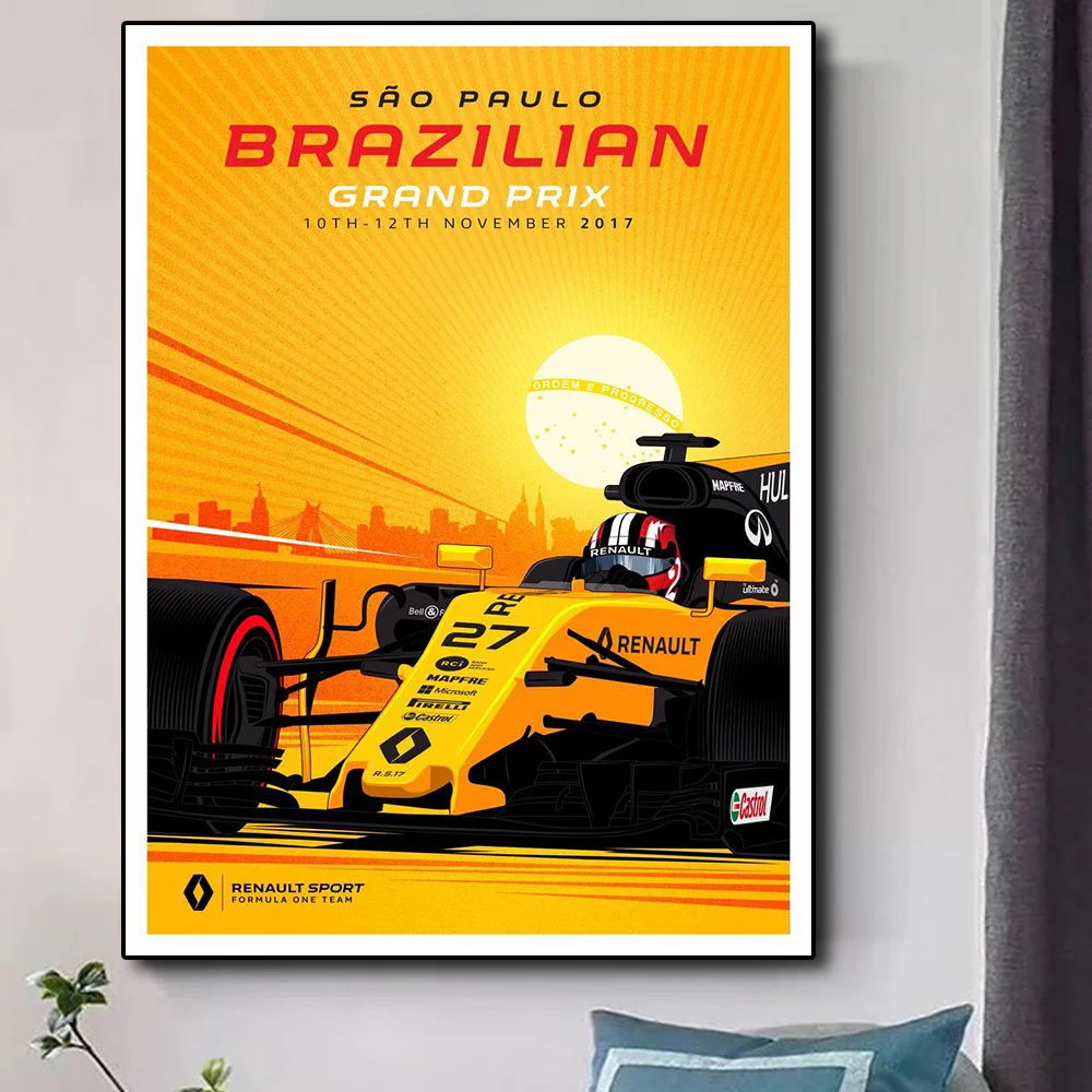 Автомобильный плакат гонки Формула 1 художественное украшение для автомобиля