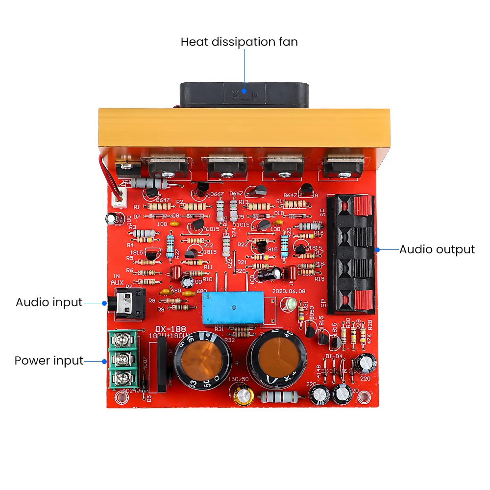 AIYIMA DX-188A стерео Мощность ламповый усилитель аудио доска Динамик звука