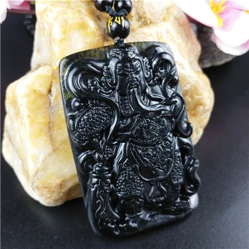 Сертифицированный китайский натуральный черный зеленый нефритовый воин Кулон