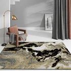 Роскошный Ковер в скандинавском стиле, абстрактный Черный моющийся коврик с принтом морской воды, для гостиной, ванной комнаты, нескользящий, под заказ