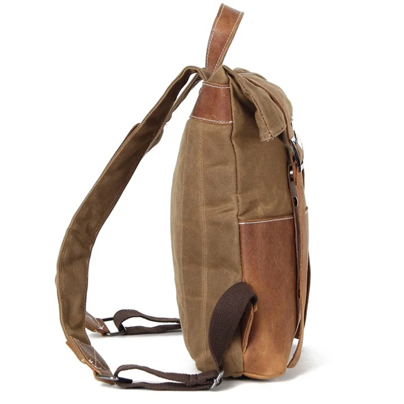 Холщовый Рюкзак винтажный водонепроницаемый дорожный рюкзак кожаная