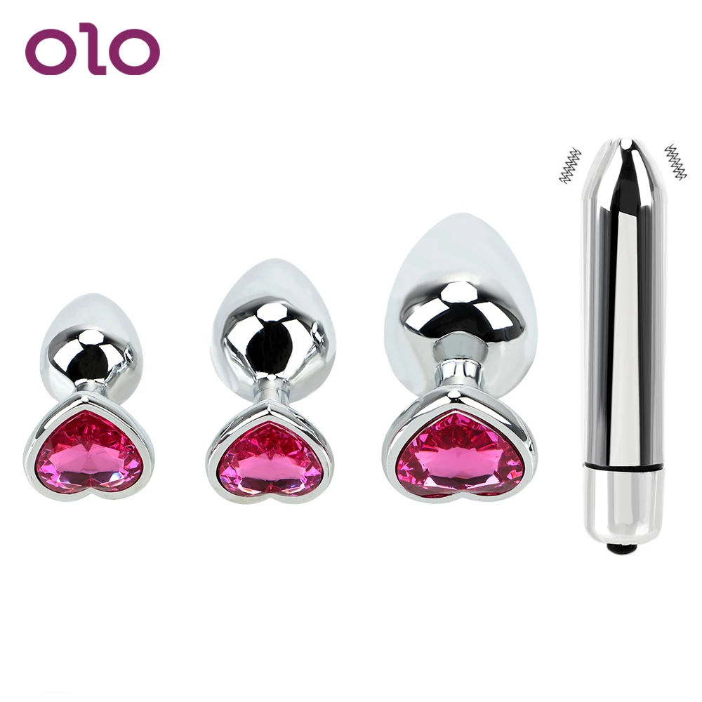 Анальная пробка OLO из нержавеющей стали Вибраторы пули массажер простаты женская