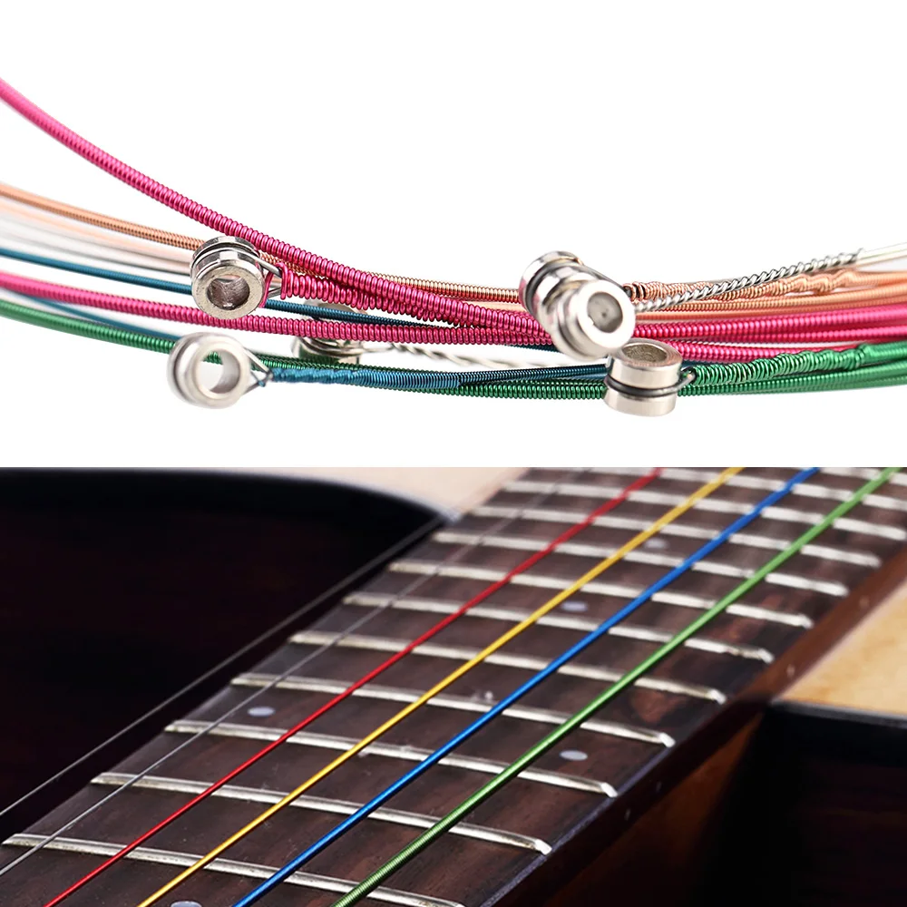 Акустические струны радужной расцветки 6 шт./компл. для акустической и
