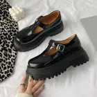 Туфли-лодочки женские с круглым носком, литературные туфли в стиле ретро, Лолита, на платформе, с Т-образным ремешком и пряжкой, обувь для студенток