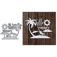 beach scenery metal cutting dies coconut tree sun chair stencils for diy embossingscrapbooking photo album paper cards new 2021