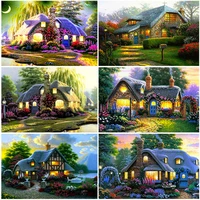 diy landscape house 5d diamond painting full drill square embroidery scenery mosaic wall art kit rhinestones home decor gift