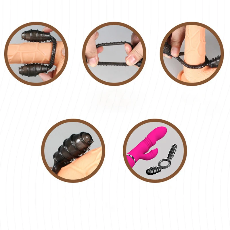 Двойной пуля Вибрирующая пенис для дополнительной женской стимуляции задержки