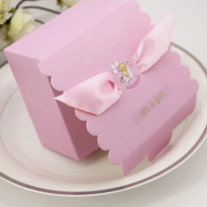 

200pcs Baby Show Gift Candy Box Surprise It's A Boy Girl Birthday Package Bag Diy Merry-Go-Round Pattern Stickers Party Favors